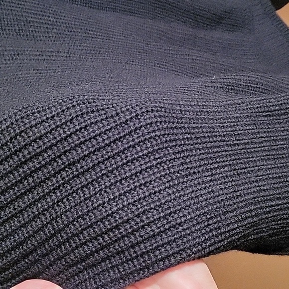 Quince Merino Wool Turtleneck Sweater Dress in Silver Birch & Black & Heather Gr - Picture 10 of 13